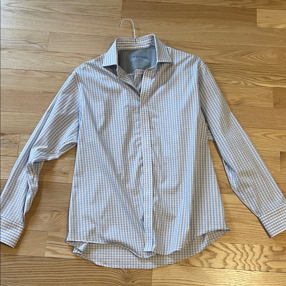 Twillory Light Blue and White Gingham Shirt